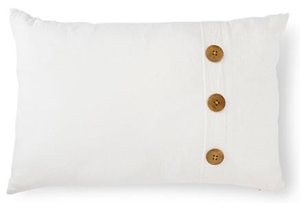 Bailey White Button Cushion 40x60cm