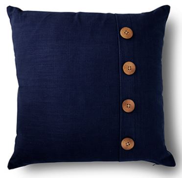 Bailey Navy Button Cushion 50cm