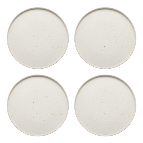 Ecology Domus Set of 4 Dinner Plates Ecru 27cm