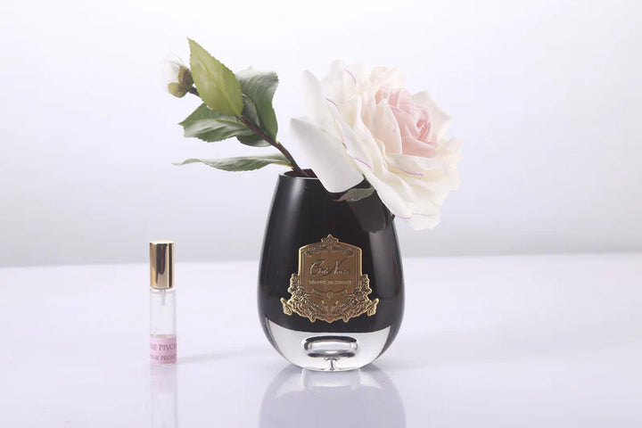 Cote Noire Perfumed Tea Rose Pink Blush - Black Glass