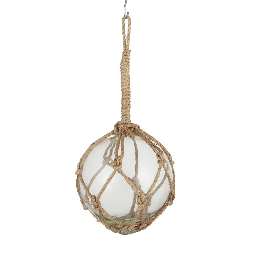 Buoy Glass Ball with Rope 13cm Clear