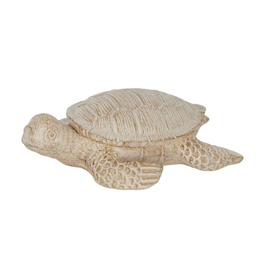 Terry Turtle Resin Sculpture 14x11cm White