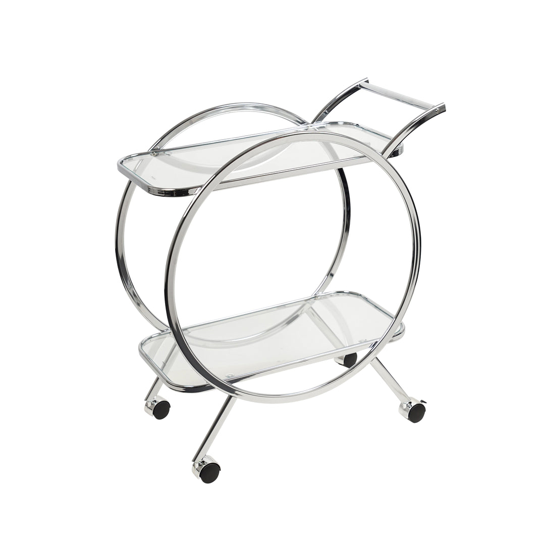 Naomi Silver Clear Round Bar Trolley