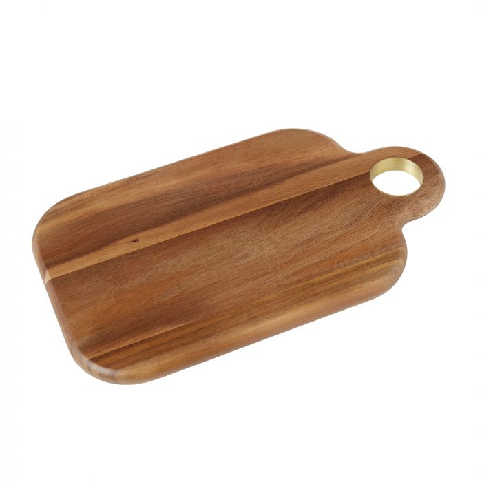 38cm Acacia & Brass Serving Board