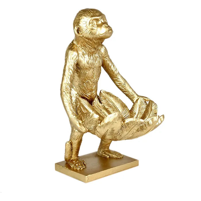 Mac Monkey with Bowl Sculpture 17x24cm